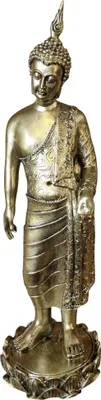 Produktbild von Buddha Dekofigur bunt, wetterfest, aus Polyresin, 39x12x12 cm (HxBXL)
