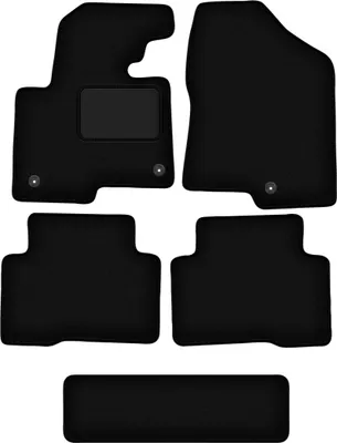 Image de Tapis en velours noir pour : Hyundai SantaFe III 7 places (2012-)