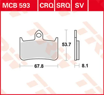Obrázek produktu pro Sada brzdových destiček TRW MCB593SV NSR250R MC18 KL250 KL250A