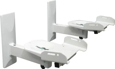 Produktbild von 2 x Universal Lautsprecher Halterung - schwenkbar neigbar drehbar - bis 12 kg - für Boxen Heimkino Studio - weiß Modell: BH5WK