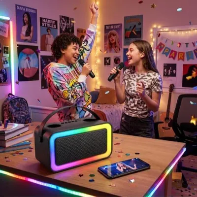 Image de Enceinte Bluetooth KARAOKE 2 micros 100W