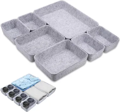 Obrázek produktu pro Hejo sada 7 plstěných organizérů do zásuvek pro kancelář, ložnici