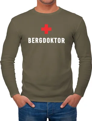 Produktbild von Herren Longsleeve Bergdoktor Apre Ski Party Shirt Langarm-Shirt Moonworks® khaki XXL