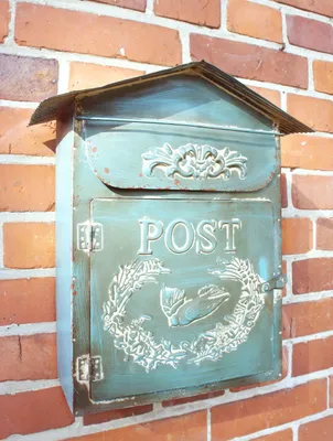 Produktbild von Briefkasten aus Metal im Landhaus shabby chic Stil, blau-türkis