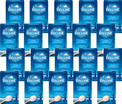 Produktbild von La Baleine Meersalz fein VPE (20x500g Packung) + usy Block