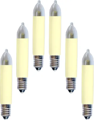 Produktbild von 6 Stück LED Kleinschaftkerze 8 - 55 V  / 0,1 - 0,2 W - warmweiss - für INNEN