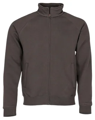 Produktbild von PREMIUM SWEAT JACKET | Sweatjacke für Herren & Damen – Uni Kapuzenlose Jacke mit Stehkragen, Verdecktetem Metall-Reißverschluss & Vordertaschen
