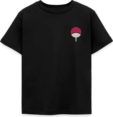 Produktbild von Spreadshirt Naruto Brustlogo Des Uchiha-Clan Kinder T-Shirt, 98/104 (3-4 Jahre), Schwarz