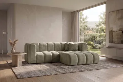 Produktbild von Kaiser Möbel Modulares Ecksofa in L-Form, Velvet-Stoff Riviera, Beige, Rechts, GRAND, KI-generiertes Bild