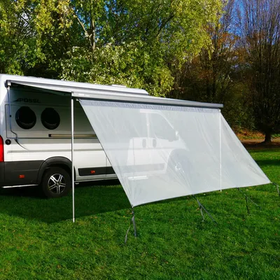 Zdjęcie produktu dla Osłona przeciwsłoneczna do markizy - ochrona przed promieniowaniem UV - kolor: szary - wymiary: 280 x 200 cm