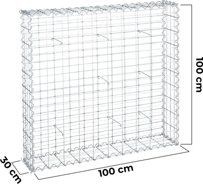 Produktbild von Gabionen 3,5 mm Spiralverbindungen Distanzhalter verzinkt Steinkörbe Steinzaun Steinkorb Gabionenkörbe Steingabionen Größe: 100x100x30cm Menge: 20 Stück