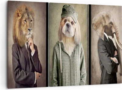 Produktbild von Bild auf Leinwand - Leinwandbild - Tier Abstraktion - 105x70cm - Wand Bild - Wanddeko - Wandbilder - Leinwanddruck - Bilder - Kunstdruck - Wanddekoration - Leinwand bilder - Wandkunst - CE105x70-4089