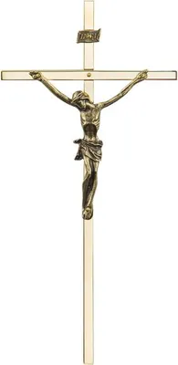 Obrázek produktu pro Závěsný kříž ze zlaté mosazi 21 cm