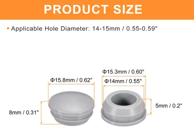 Produktbild von 28 Stš¹ck Silikonstopfen, Runde Gummistopfen zum Einrasten in 14-15mm L?cher, Lochstopfen wasserdicht fš¹r Metallrohre, M?bel Endkappen, Grau