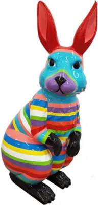 Produktbild von Abstrakter Osterhase Handbemalte Figuren Skulptur Statue Bunt Abstrakt 110cm Neu