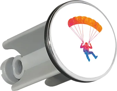 Produktbild von Huuraa Waschbeckenstöpsel Fallschirmspringen bunte Silhouette 4cm höhenverstellbar Abflussstopfen Geschenkidee