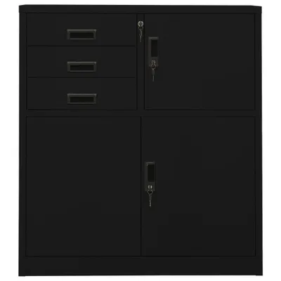 Produktbild von "SALE 2026"Flurschrank - elegante Design - Mehrzweckschrank - Büroschrank Schwarz 90x40x102 cm Stahl - Kommoden DE2810896