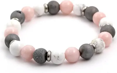 Produktbild von Perlenarmband aus Jade, Achat und Howlit MINK34 / 17