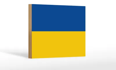 Produktbild von Holzschild Flagge Ukraine 18x12 cm flag of Ukraine Dekoration