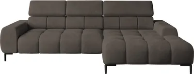 Produktbild von DomoHome Ecksofa PLAZA-MINI Stoff SOLAR Eckcouch Inkl. Mit Bequemer, Flauschiger Rückenlehne / Longchair Rechts / Industrial Style / L-Form Rechte | 270x99x177 cm | BRONZE