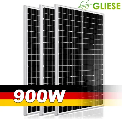 Imagen del producto de Panel solar de 900W, 18V, monocristalino, para baterías de 18V. Panel fotovoltaico solar de 18V, ideal para autocaravanas, instalaciones en balcones, jardines, y embarcaciones