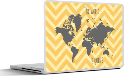 Produktbild von MuchoWow® Laptop Aufkleber Sticker Cover Weltkarte - Grau - Muster 30x22 cm - Laptop-Sticker
