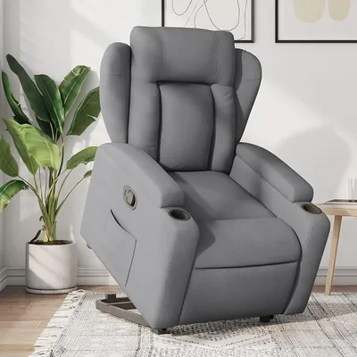 Produktbild von Relaxsessel mit Aufstehhilfe Relaxsessel & -Liegen Relaxsessel Aufstehsessel Relaxsessel Mit Aufstehhilfe Hellgrau Stoff - 3204482