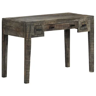 Image de vidaXL Bureau noir 110×50×75 cm bois massif mangue