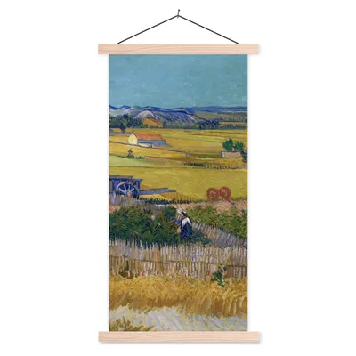 Produktbild von MuchoWow® Textilposter Die Ernte - Vincent van Gogh 40x80 cm mit holzfarbenen Rahmen - Wohnzimmer