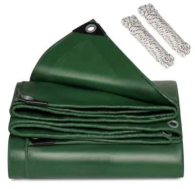 Productafbeelding van PVC-afdekkleed - 3 x 4 meter - 0,45 mm - 420 g/m² - Waterdicht - Versterkte oogjes - Groen