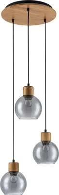 Zdjęcie produktu dla Lampa wisząca VELMA brązowa 3xE27x40W drewno wym:150x32x32cm IP20 Italux