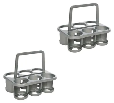 Zdjęcie produktu dla Novaliv 2x koszyk na butelki na 12 butelek - Stabilny uchwyt - Koszyk na napoje z tworzywa sztucznego, sztaplowany, 32x23x28cm SREBRNY - Idealny do kuchni i piwnicy Koszyk na napoje koszyk na piwo koszyk na napoje pudełko na butelki