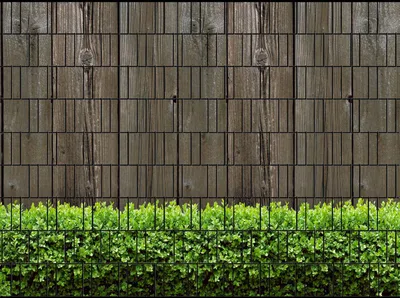 Produktbild von Bedruckter Sichtschutz HOLZWAND & BUXUS Zaun Sichtschutzstreifen 2,5m x 1,8m