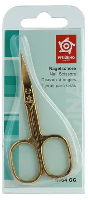 Image de Pfeilring Ciseaux à ongles, courbes, mates, dorées (9 cm)