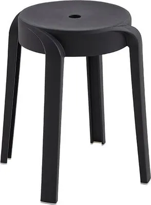 A black stool on a white background.