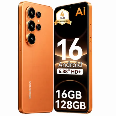 Imagen del producto de Smartphone Blackview Wave 10C, sin contrato, Android 16, pantalla de 6.88", 120Hz, resolución 1080p, doble SIM, reconocimiento facial, batería de 5000 mAh, Gemini AI, sistema operativo DokeOS 5.0, resolución 1080p, compatibilidad 4G