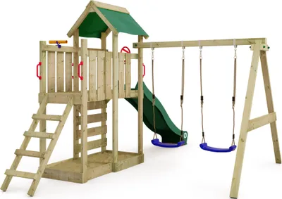 Produktbild von Spielturm Wickey MultiFlyer mit Schaukel und Rutsche in Grün