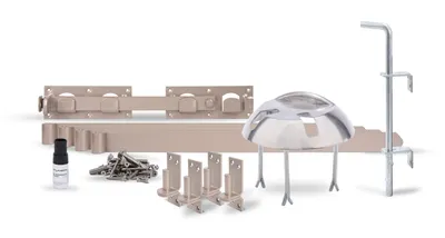 Image de Alberts 302078 DURAVIS® Assortiment de ferrures, pour portes doubles, en trois versions de couleur, beige perle RAL 1035 revêtement duplex