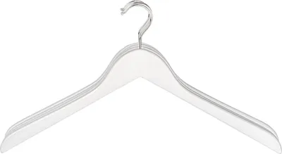 WENKO Sevilla Kleiderbügel Weiß - Buchenholz Bügel 43,5cm Für Jacken & Hemden