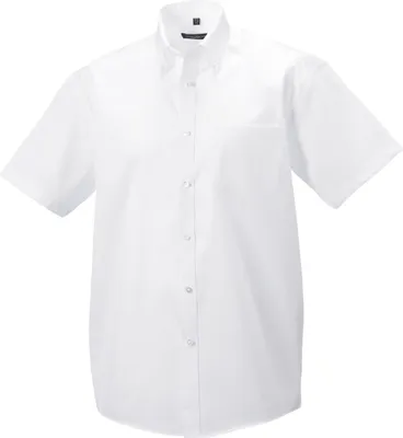Produktbild von Russell Collection Herren Hemd, Kurzarm, bügelfrei BC1037 (Kragenweite 38) (Weiß)