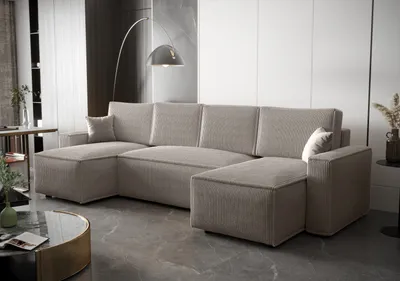 Produktbild von BEDANTE Ecksofa U AMBRO Poso 100 mit Schlaffunktion U-Form, Sofa mit Stauraum, Bettkasten, Wohnzimmersofa, Couch, Sofa, Bettsofa