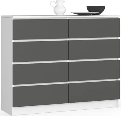 Produktbild von AKORD Furniture Factory OP0LK-120SZ8BIASZA, Weiß, 8 Schublade(n), Matt, 16 mm, 51 cm, 400 mm