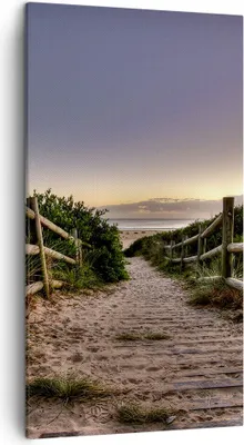 Produktbild von Bild auf Leinwand - Leinwandbild - Pfad Landschaft Himmel - 45x80cm - Wand Bild - Wanddeko - Leinwanddruck - Bilder - Kunstdruck - Wanddekoration - Leinwand bilder - Wandkunst - PA45x80-0143