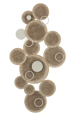 Produktbild von Metall Wanddekoration in Kreis-Design, natürliche Brauntöne 120x60cm
