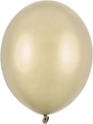 Produktbild von 100 Stk. Luftballon Ø12cm "Uni Metallic" |  Kalt Gold