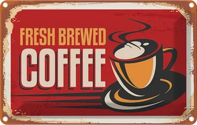 Produktbild von vianmo Blechschild 20x30 cm Kaffee fresh brewed Essen Trinken