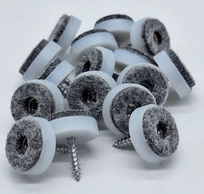 Produktbild von 16 Stk Filzgleiter Möbelgleiter Stuhlgleiter weiß mit Schraube Ø 24 mm
