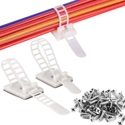 Produktbild von Famanu Kabelhalter Set 30 Stück – Selbstklebend, verstellbare Nylon Kabelbinder