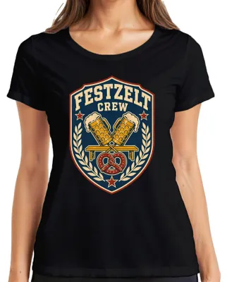 Obrázok produktu pre Tím Festzelt, pivo, , ľudová slávnosť, párty, kožené nohavice, tradičné šaty, dámske tričko, čierna farba, veľkosť M