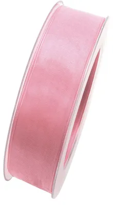 Produktbild von Organzaband mit formstablier Kante 25mm rosa 20m Rolle (1m=0,40EUR) Goldina